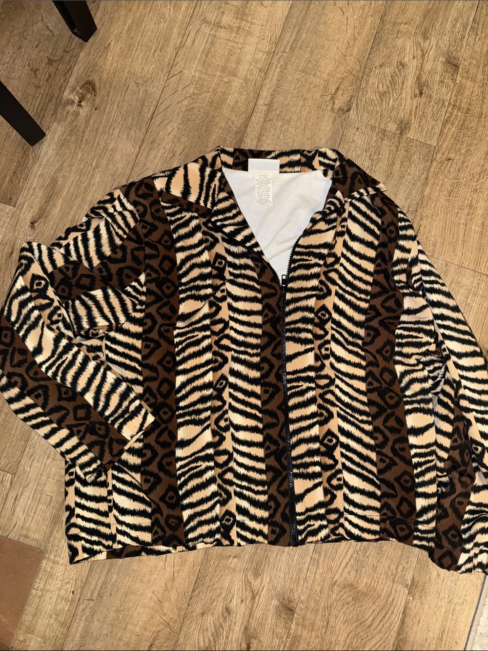 Animal Print Jacket - Brown & Cream vintage